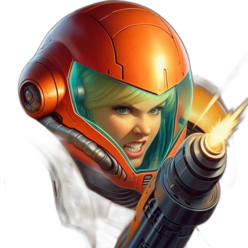 face, robot, weapon, staff, concept art, cyberpunk, photorealistic, fantasy art transparent PNG cut-out