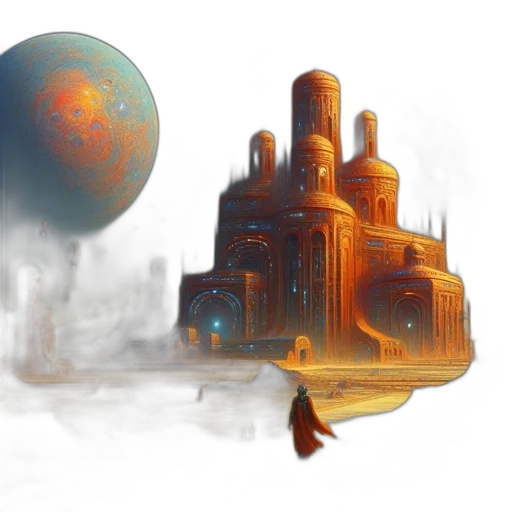 concept art, fantasy art, 3d render, photorealistic, outer space, fog, fire, underwater transparent PNG cut-out
