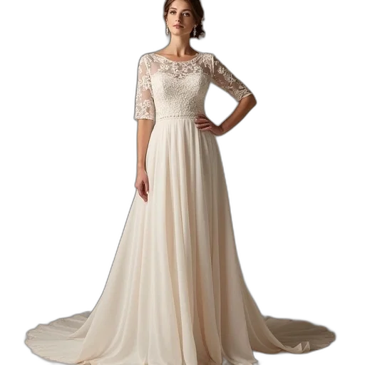 dress, earth tones, line, scoop, neck, floor, length, chiffon transparent PNG cut-out