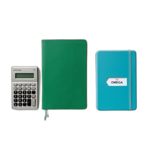 green, collection, vintage, items, including, notebook, silver, calculator transparent PNG cut-out