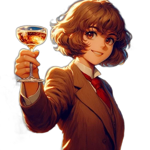 staff, face, anime, pixel art, concept art, cartoon, golden, red transparent PNG cut-out
