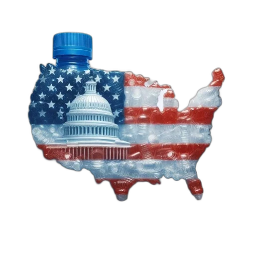 bottle, silhouette, united, states, filled, plastic, caps, forming transparent PNG cut-out