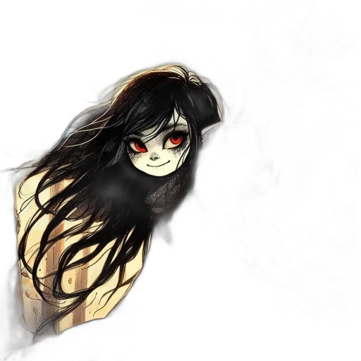 mask, creature, face, hair, concept art, fantasy art, comic book art, pixel art transparent PNG cut-out