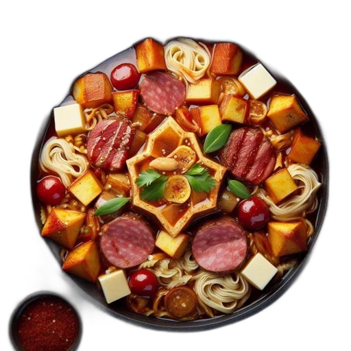 food, image, displays, colorful, well-presented, dish, comprising, noodles transparent PNG cut-out