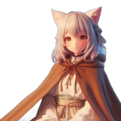 staff, dress, creature, weapon, anime, fantasy art, concept art, 3d render transparent PNG cut-out