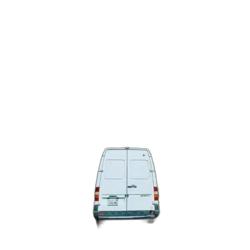 car, furniture, face, animal, 3d render, white, van, parked transparent PNG cut-out