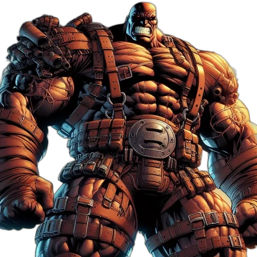 comic book art, concept art, 3d render, muscular, figure, brown, gold, armor transparent PNG cut-out