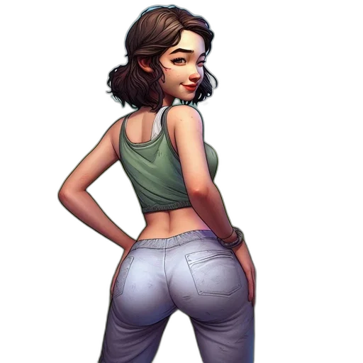 jacket, concept art, pixel art, fantasy art, comic book art, young, woman, stands transparent PNG cut-out
