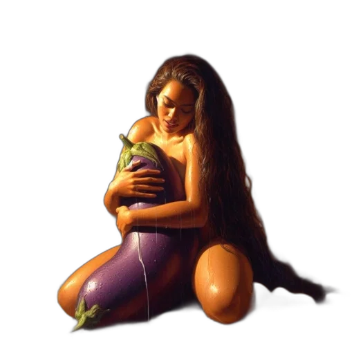 oil painting, pixel art, concept art, photorealistic, woman, long, hair, holds transparent PNG cut-out