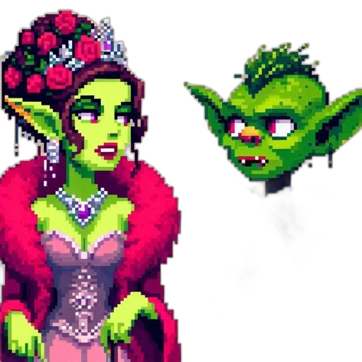 crown, pixel art, concept art, fantasy art, 3d render, green, neon, pixel transparent PNG cut-out