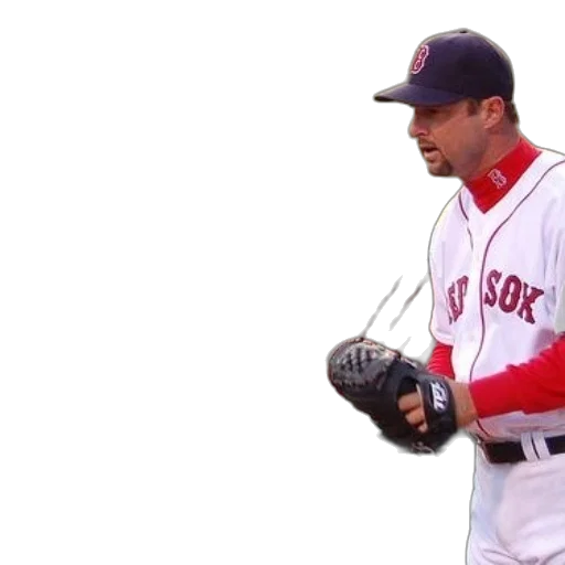 baseball, player, wearing, red, sox, uniform, stands, near transparent PNG cut-out