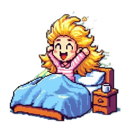 crown, pixel art, vaporwave, concept art, cartoon, golden, character, blonde transparent PNG cut-out