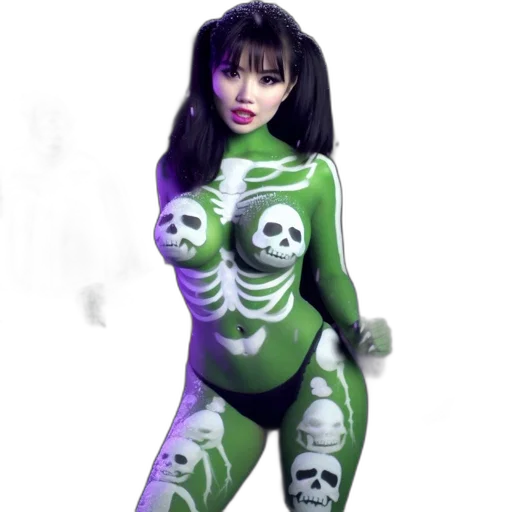 3d render, concept art, fantasy art, photorealistic, neon lights, green, neon, monochrome transparent PNG cut-out