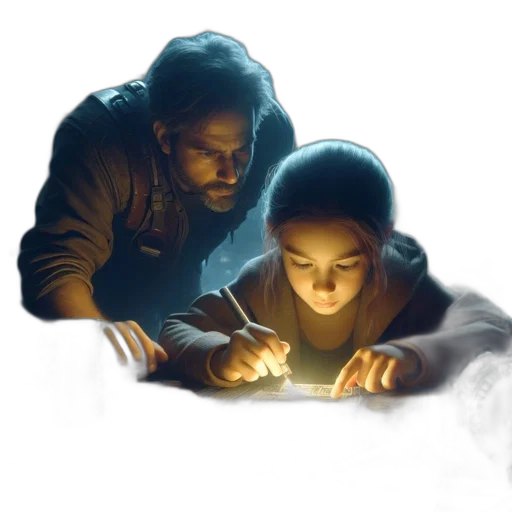 concept art, fantasy art, comic book art, pixel art, fire, night, snow, underwater transparent PNG cut-out