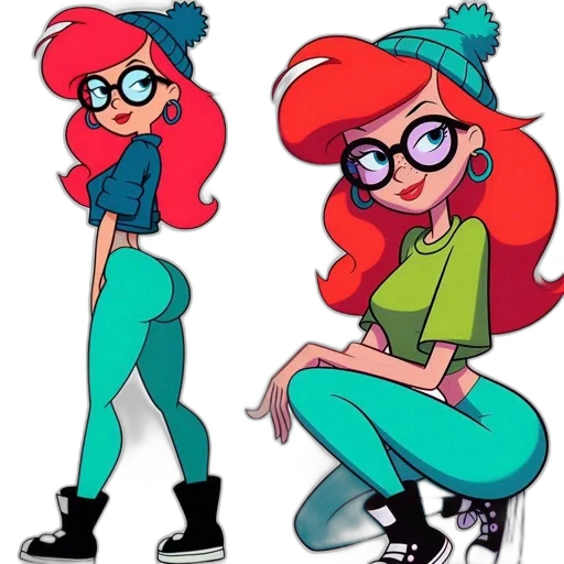 cartoon, concept art, comic book art, anime, neon, green, two, young transparent PNG cut-out