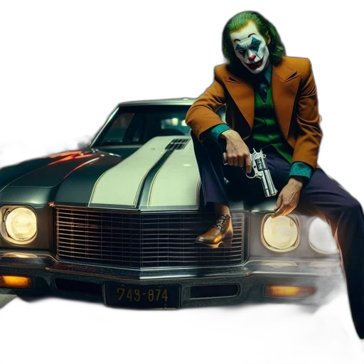 car, mask, concept art, comic book art, photorealistic, figure, portrays, iconic transparent PNG cut-out