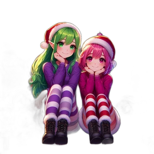 hat, pixel art, 3d render, concept art, anime, snow, green, colorful transparent PNG cut-out