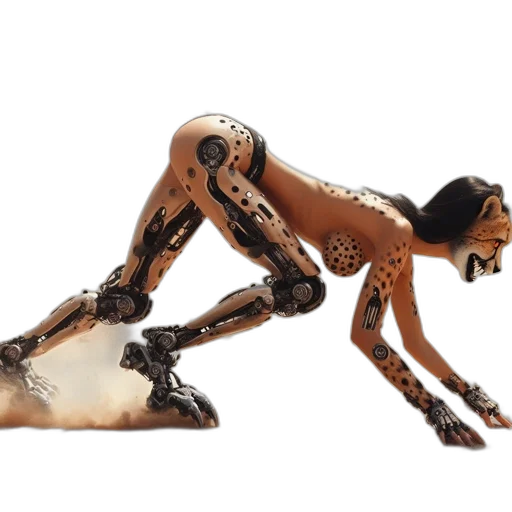 robot, animal, creature, concept art, cyberpunk, 3d render, photorealistic, humanoid transparent PNG cut-out