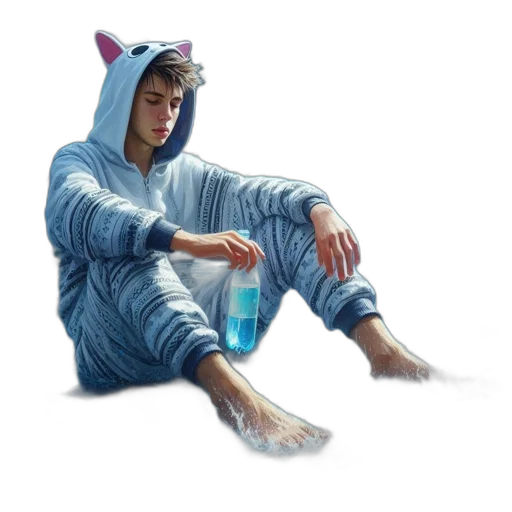 creature, bottle, animal, dragon, concept art, vaporwave, pixel art, 3d render transparent PNG cut-out