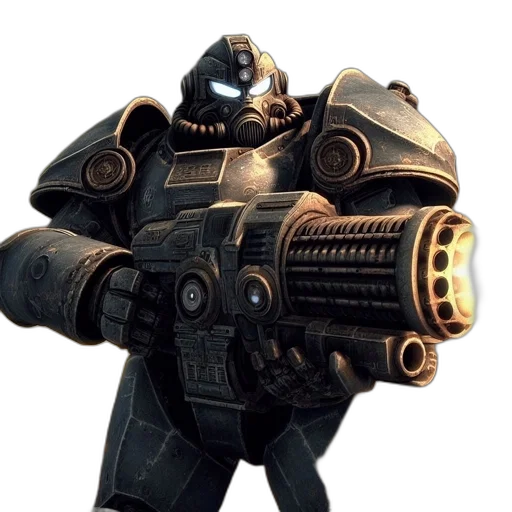 robot, weapon, staff, concept art, 3d render, armored, robotic, soldier transparent PNG cut-out