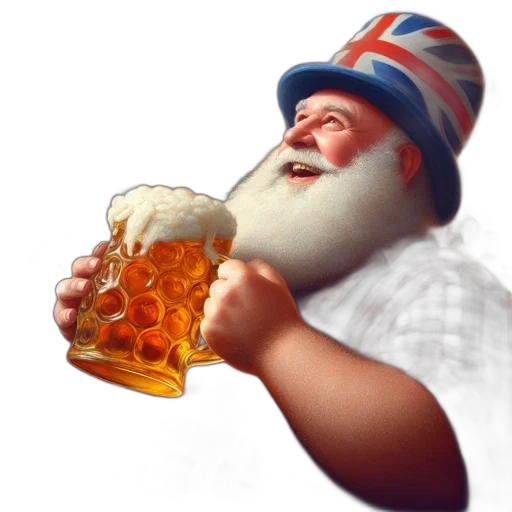 hat, photorealistic, 3d render, cheerful, older, man, festive, attire transparent PNG cut-out