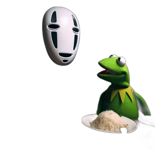 mask, food, robot, animal, concept art, 3d render, kermit, frog transparent PNG cut-out