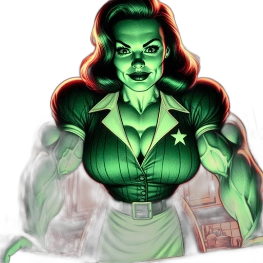 staff, comic book art, concept art, cartoon, fantasy art, green, green-hued, woman transparent PNG cut-out
