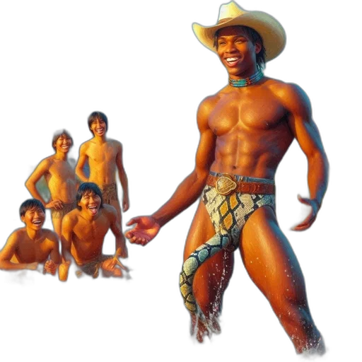 animal, hat, concept art, group, young, men, including, one transparent PNG cut-out