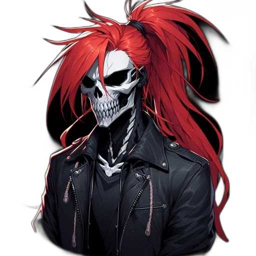jacket, mask, face, hair, concept art, pixel art, anime, comic book art transparent PNG cut-out