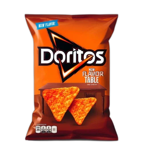 food, weapon, 3d render, photorealistic, orange, doritos, package, features transparent PNG cut-out