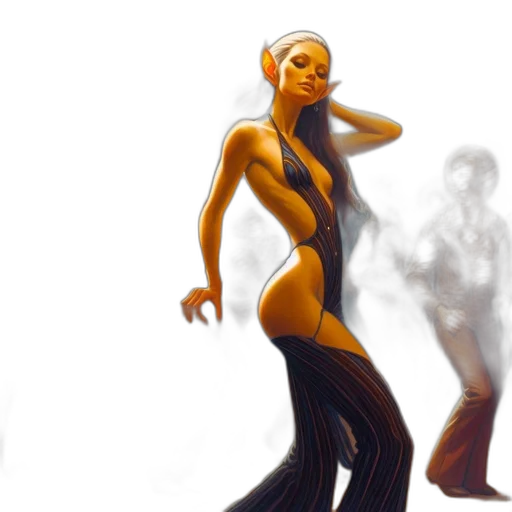 creature, concept art, fantasy art, 3d render, comic book art, fire, outer space, golden transparent PNG cut-out