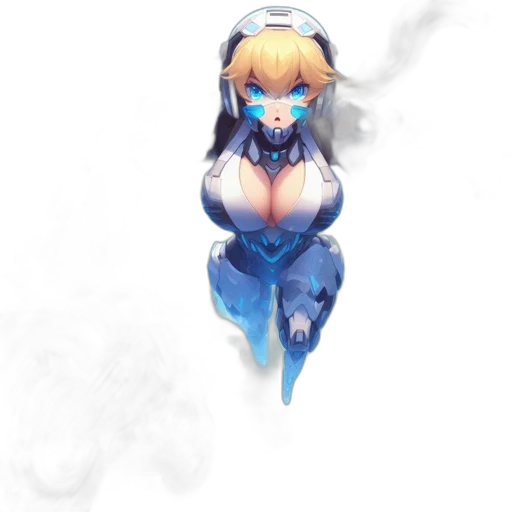 dress, staff, robot, mask, fantasy art, concept art, pixel art, anime transparent PNG cut-out