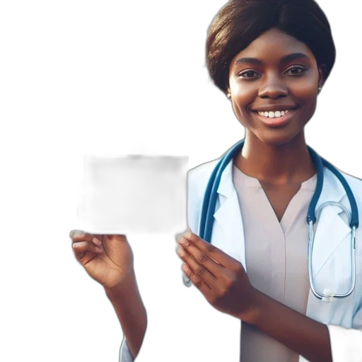 staff, 3d render, young, woman, white, coat, stethoscope, smiles transparent PNG cut-out