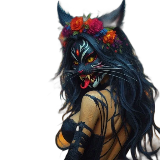mask, creature, fantasy art, concept art, watercolor, photorealistic, dark, ethereal transparent PNG cut-out