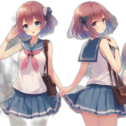 dress, anime, concept art, pixel art, 3d render, pastel, blue, colorful transparent PNG cut-out