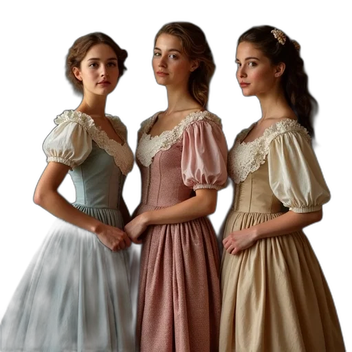 dress, photorealistic, oil painting, 3d render transparent PNG cut-out