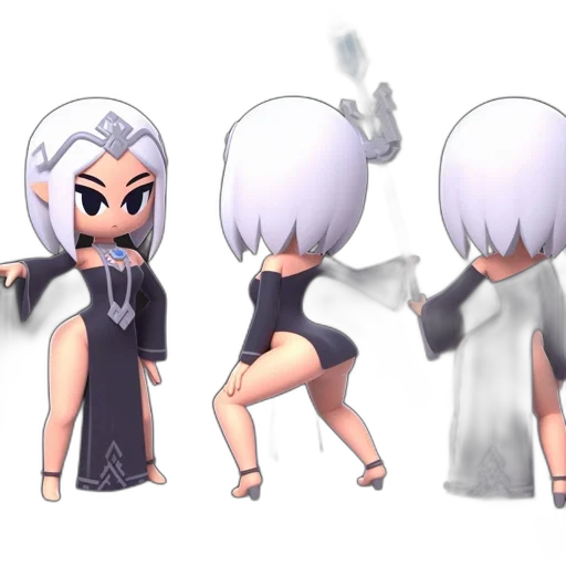 3d render, concept art, pixel art, fantasy art, monochrome, dark, animated, female transparent PNG cut-out