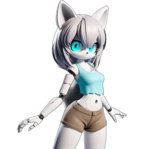 robot, staff, creature, animal, anime, concept art, 3d render, cartoon transparent PNG cut-out