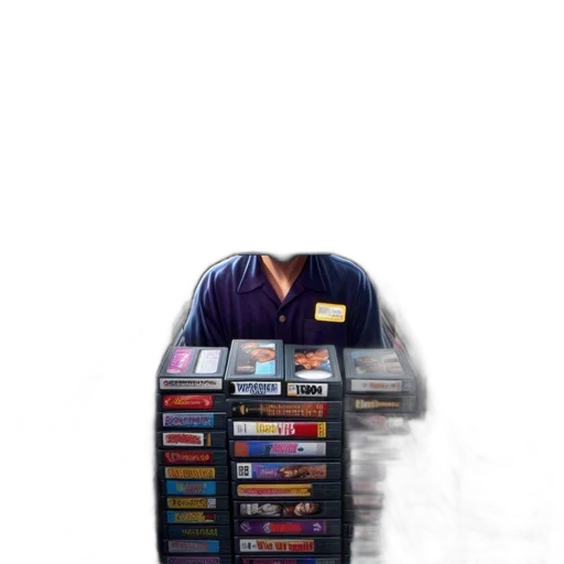 staff, robot, jacket, furniture, pixel art, 3d render, concept art, vaporwave transparent PNG cut-out
