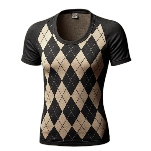 dress, old, fashioned, argyle, pattern, fitted, scoop, shirt transparent PNG cut-out