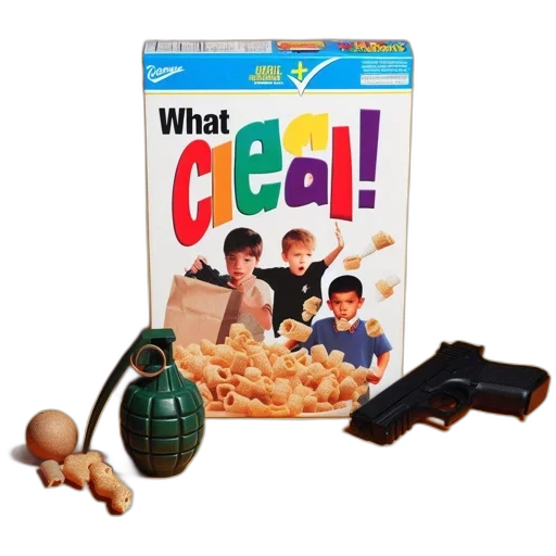 food, weapon, robot, jewelry, fire, humorous, cereal, box transparent PNG cut-out