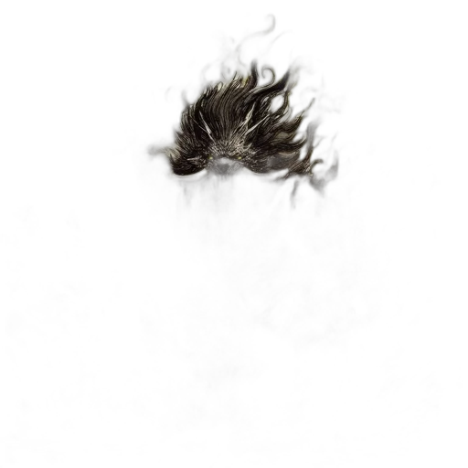 hair, mask, crown, face, photorealistic, concept art, 3d render, fog transparent PNG cut-out
