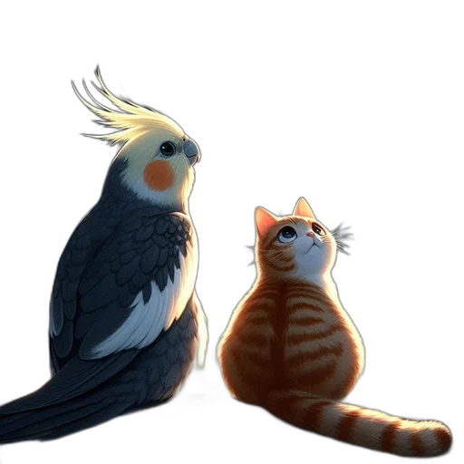 animal, concept art, watercolor, fantasy art, 3d render, monochrome, blue, golden transparent PNG cut-out