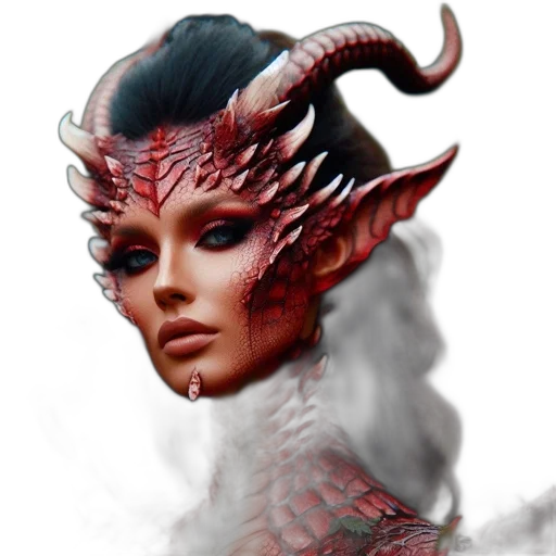 dragon, creature, face, mask, fantasy art, concept art, photorealistic, comic book art transparent PNG cut-out