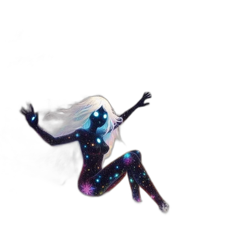 hair, creature, robot, mask, concept art, 3d render, pixel art, outer space transparent PNG cut-out