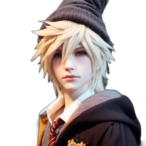 hat, staff, face, crown, photorealistic, 3d render, concept art, fantasy art transparent PNG cut-out
