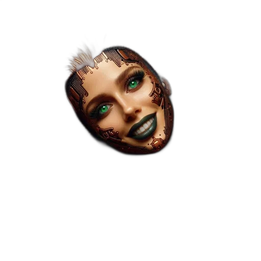 mask, face, creature, jewelry, pixel art, 3d render, concept art, fantasy art transparent PNG cut-out