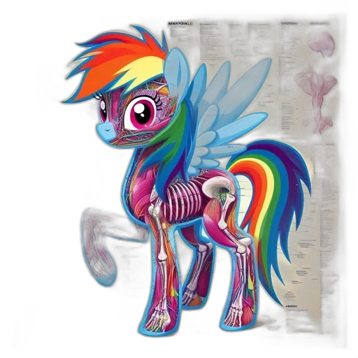 concept art, 3d render, fantasy art, cartoon, rainbow, dash, little, pony transparent PNG cut-out