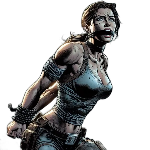 comic book art, concept art, female, character, jungle, setting, wearing, tank transparent PNG cut-out