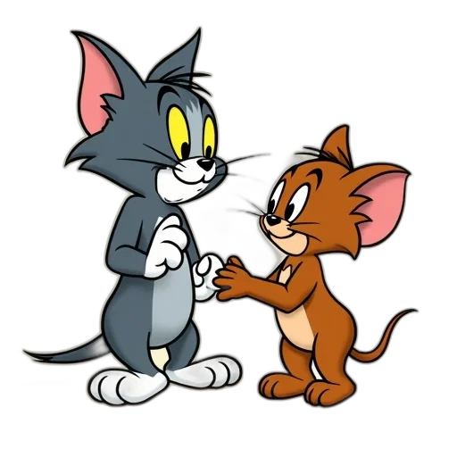 cartoon, concept art, first, tom, jerry, card, image, two transparent PNG cut-out